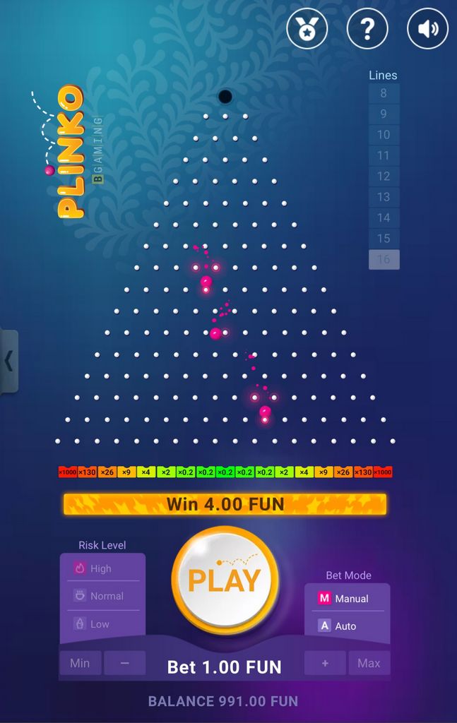 Juega en Plinko - Juega con dinero real - Casino en línea